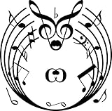Musical Notes &スコア – ラウンド/円形 – 壁ビニールデカール(新しいアイテム) 14 X 14 Inches ブラック Apollo's Products