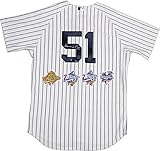 MLBニューヨークヤンキースBernie Williams署名Pinstripe Jersey withワールドシリーズパッチ