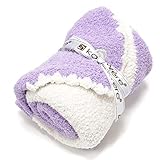 (カシウエア)kashwere ベビーブランケット センターストライプ＆キャップ BB-69C-194-30 LAVENDER w/Creme 78cm×78cm [並行輸入品]