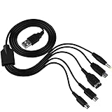 5 in 1 USB充電ケーブル マルチゲームUSB充電ケーブル ニンテンドー 3DS/NDSL/SP/WIIU/PSPに対応 Nintendo SP 2DS, DSi(XL/LL),3DS(XL/LL) 1.2m ブラック
