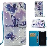 SevenPandaレザーケースfor iPhone X PUレザーケースケースカバー傷耐性ショックアブソービングウォレットブックケース保護3Dパターンパターン携帯電話保護マットシェルポケットカードス