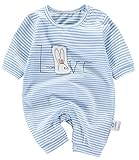 FYXベビー服 パンツ 子供 ロンパース オーバーオール 　 カワイイ うさぎさん　出産お祝い プレゼント (73ｃｍ, ブルー)