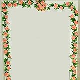 ノーブランド品　造花　壁掛け　壁飾り　蔓　花　葉　バド　バラ　アイビー　籐　観葉植物　人工観葉植物　インテリア　ローズ　雑貨　アーチ　装飾　飾りつけ　フラワー　結婚式　イベント　活動　オレンジ　Gen