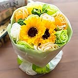 フレグランス ソープフラワー シャボンフラワー 夏にぴったり ひまわり＆ローズ 花束 ブーケ FPP-808 (グリーン)