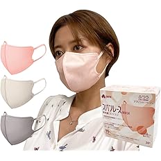 Amazon Co Jp Ohte 30枚３dマスク 立体マスク 不織布 血色マスク 不織布マスク カラー 立体 くちばし マスク 小顔 バイカラー マスク 口元空間 カラー 普通 小さめ 子供用 女性用 夏用マスク 4層構造 使い捨て 耳が痛くならない おしゃれ アプリコットベージュ 30枚 X