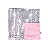 Towin Baby Arrow Minky Receiving Blanket, Pink 29x29 by TOWIN BABY