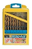 まとめ買い!!2個セット「Three axis(スリーアクシス) TIN鉄工用ドリルセット Φ1.0～10.0mm　19本組 x2セット[26827]」