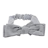 Domybestベビーヘアバンド コットンのベルト ストライプのパターンと弓の形を飾り プリンセス風 かわいい 0-3歳に適して 誕生日 出産祝い 百日記念 写真小道具