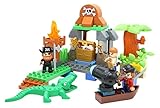 再生&作成Pirates島建物ブロック63ピースDuplo互換Toy Set for Preschooler Kids