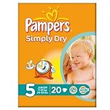 Pampers Simply Dry Size 5 (11-25kg) Carry Pack Junior 6x20 per pack by Pampers