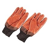 Joyutoy PVC Orange Cotton coated Thermal Gripper Construction Gloves Chemical Resistant Glove Mitt [