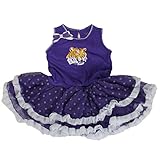 LSUタイガース公式NCAAノースリーブフリルスカートW / Bow Detailプリンセスドレス2 T by Glitterギア