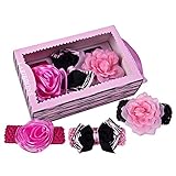 LaRibbons ベビー 女の子 エッセンシャル エラスティック かぎ針編み ヘアバンド- 3 パック (セット 1)