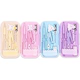 1セット可愛い動物幾何セットコンパスMecanical鉛筆消しゴム定規School Suppliesひな形