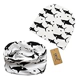 iZivかわいい赤ちゃん帽子スカーフ幼児ソフトコットン帽子とスカーフセット、0-2歳のファッションスタイル春秋（鮫）