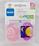 MAM Night Soother Twin Pack - 6m+ (Pink Bunny Rabbit) by MAM