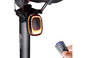 Gelielim 自転車 テールライト リモコン付き盗難防止アラーム 自動点灯 スマートブレーキ警告 IP66防水 usb充電式 高輝度 長時間対応 4つの輝度モード ロードバイク クロスバイク 夜間走行 簡単装着