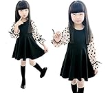 (レブール)子供ワンピース 子供 ワンピース 子供ドレス キッズワンピース 結婚式 ドレス　フォーマルワンピース ベビー 子供ドレス フォーマルドレス 入学式・発表会 (水玉, Ｌ-130cm)