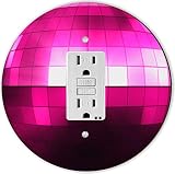 Rikki Knight RND-GFISINGLE-101 Purple Disco Ball Round Single GFI Light Switch Plate [並行輸入品]