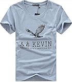 【Smile LaLa】 メンズ ストリート アメカジ ミリタリー 半袖 カットソー ロゴ 英字 Tシャツ インナー クルーネック 丸首 男性 (3XL, グレー)