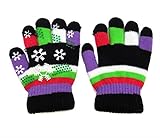 panda family(パンダファミリー) ボーダー柄 雪の結晶 ベビー用 5本指 手袋 Bタイプ ブラック