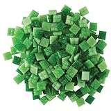 Jennifer's Mosaics Grassy Greens Mix 3/8-Inch Venetian Style Glass Mosaic Tile, Assorted Colors, 8-O