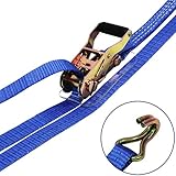 FREAK(フリーク) ラッシングベルト 青 Jフック 使用荷重750kg 幅25mm×長さ0.5+6m