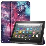 【タッチペン / 専用フィルム2枚付】Fire HD 8 / HD 8 Plus 2024 / 2022 / 2020 第12世代/ 第10世代 スマートケース カバー 手帳型 PUレザー 2024改良モデル対応 Fire HD 8 タブレット ケース 3つ折りスタンド機能 軽量 薄型設計 オートスリープ機能付き 傷つき防止 防指紋 耐衝撃 (T0237-Galaxy)