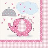 Girl Umbrellaphants Napkins by Uk Baby Shower Co