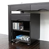 送料無料 オープンワゴン 天然木タモ材 引出し １杯 シンプル ダークブラウン SA800DBR