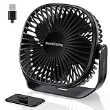 SmartDevil卓上扇風機 USB扇風機 壁掛け扇風機 360度角度調整 5枚羽根 三段階風量調節 ミニ扇風機 USBデスクファン超強風