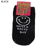 HAVE A HAPPY DAY[赤ちゃん靴下]ベビーアンクルソックス 【BLACK 】