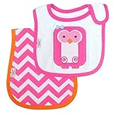 Happy Chic by Jonathan Adler Embroidered, Applique Interlock, Woven Terry Side Closure Bib and Ergon