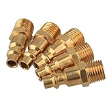 RdExP 1 / 4 " "イエロー銅Amercian標準NPT空気圧縮機クイックオスコネクターのセット5
