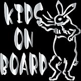 14色 KIDS ON BOARD 鳥獣人物戯画 ウサギ ステッカー 【KIDS IN CAR 兎 兔 男の子 女の子 和柄】 (ミラーシルバー)
