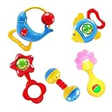 SODIAL ( R )クリスマスギフト5個動物ベルLovely rattle開発Toy for Kids Baby