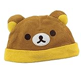 リラックマ ブラウン 新生児帽子 保護キャップ フリーサイズ