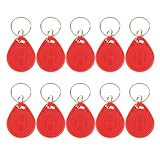 Baosity ファッション　125KHZ RFID　近接　ID　カード　トークンタグ　キー　フォブ　アクセス　システム　10個入り　耐水性　耐久性　全4色　 - 赤