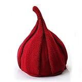 （ホララ）Horara ニット帽 ベビー キッズ とんがりニット帽 どんぐり帽子 女の子 男の子（ワインレッド、フリー）