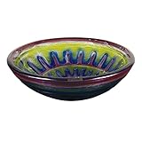 Yosemite Home Decor CALISTA Fused Topmount Round Glass Basin, Multi-Colored [並行輸入品]