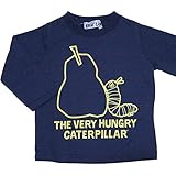 2016年 秋冬 はらぺこあおむし ナシ線描きプリント 長袖Ｔシャツ THE WORLD OF ERIC CARLE ネイビー◇90cm