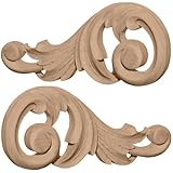 Ekena Millwork ONL09X04X01SWMA Each Side Medium Swaying Scrolls Pair, 9 1/8-Inch x 4 1/8-Inch x 3/4-