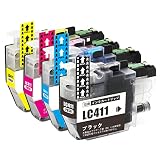 Brother用 LC411 互換インクカートリッジ LC411-4PK 染料 LC411 4色セット ブラザー インク LC411 対応機種：DCP-J1800N / DCP-J526N / DCP-J914N / DCP-J926N-W/B/MFC-J739DN/DWN/MFC-J904N / MFC-J939DN/DWN