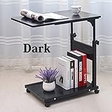 昇降式サイドテーブル 木目調 キャスター付き EA-ST04-DWD ダークウッド