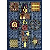 Joy Carpets Kid Essentials Active Play & Juvenile Games Galore Rug Sapphire 7'8 x 10'9 [並行輸入品]