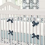 Carousel Designs Navy and Gray Geometric Crib Bumper by Carousel Designs