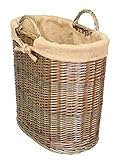 Hessian Lined Ovalログとストレージバスケット