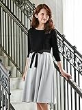 Angeliebe エンジェリーベ マタニティ ワンピース 授乳口付き リボン付き レイヤード風 ワンピ 妊婦服 産前 産後 お宮参り L ブラック×グレー 21861 21861170