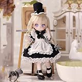 KAKAA BJDドール フルセット1/8 球体関節人形 14.5cm SD 樹脂球体関節人形手作かわいい魔法のメイドフルセット、ドール1体+洋服セット+靴+ウィッグ+フェイスメイク+アイ