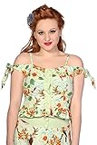 Banned Apparel - Butterfly And Flowers Green Top L